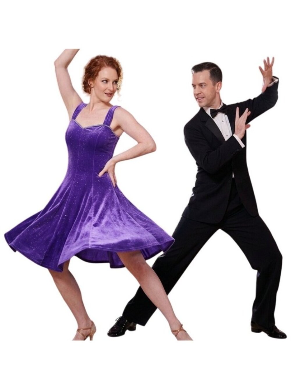 Purple Sparkly Stretch Velvet Performance Dance Dress 12 Ballroom Show Choir Swi